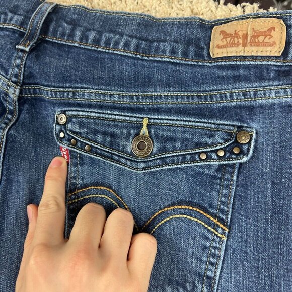Levi's 515 Women's Size 16S 33x30 Blue Denim Bootcut Jeans Pants Dark Wash - Picture 8 of 8